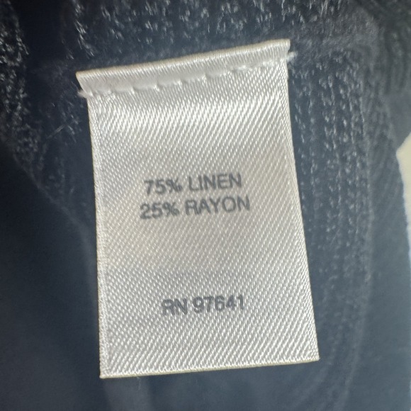 J Jill Womens Short Sleeve Knit Linen Tunic Top Black Size Small Woven Academia - Picture 7 of 9